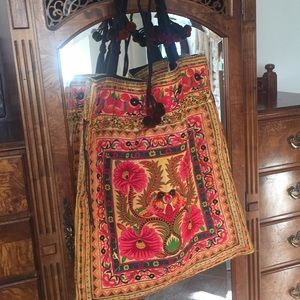 Floral Embroidered Large Bag
